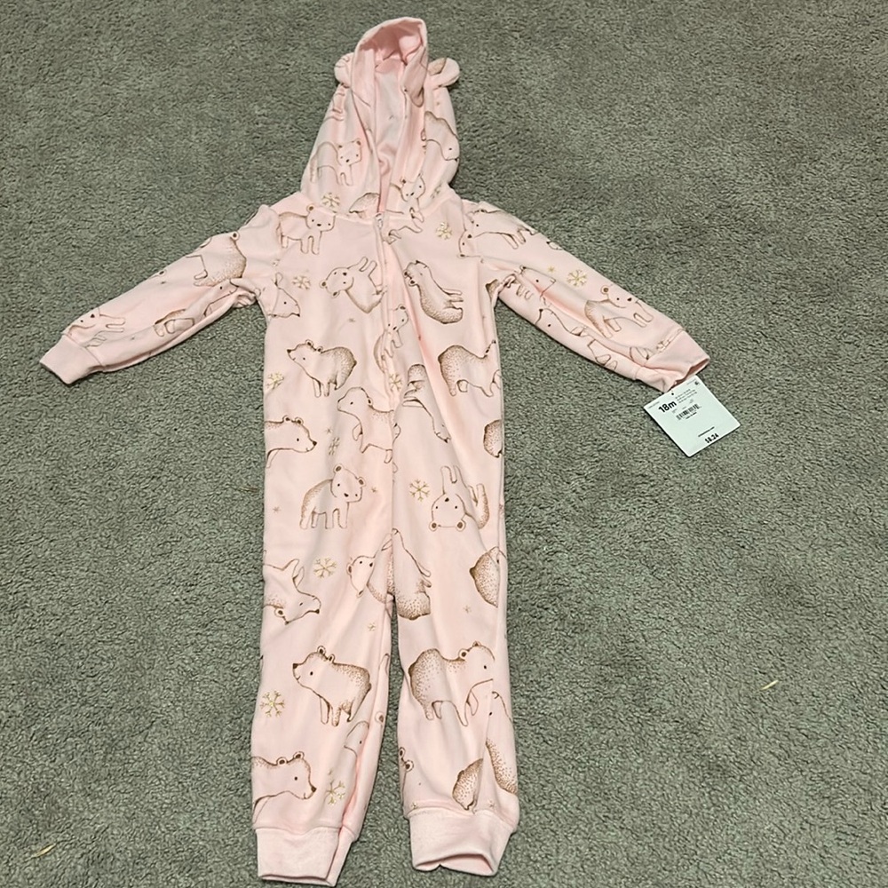 Fleece sleeper pjs.
